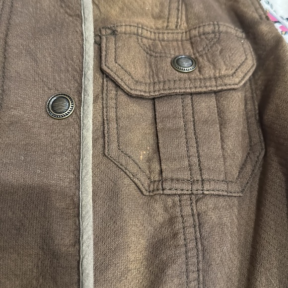 Free People cargo Jacket coat Aztec Tribal print sleeves size XS olive green - Picture 5 of 11